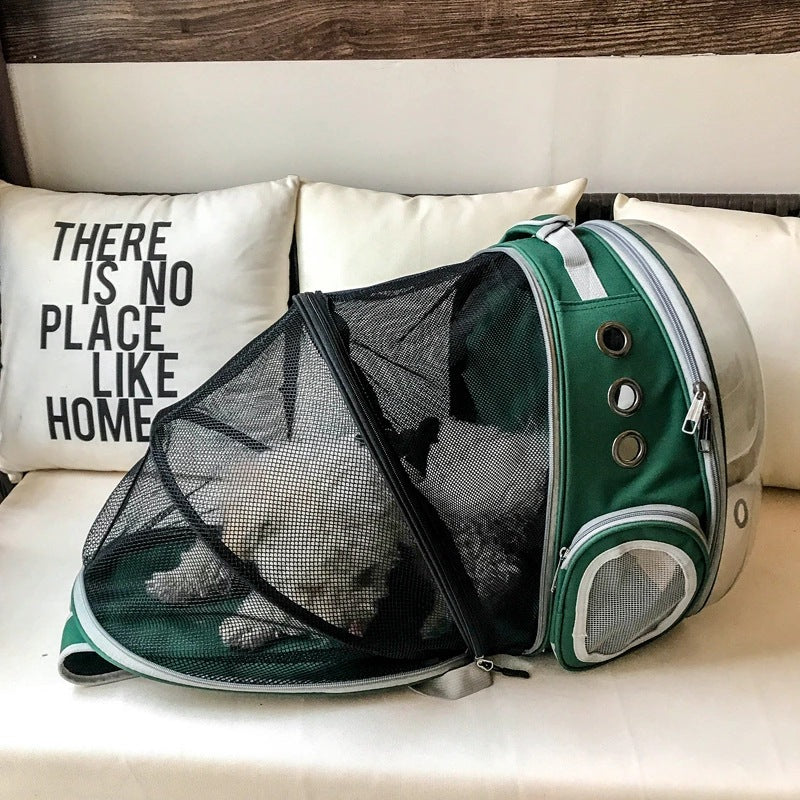 sac à dos bulle pour chat vert Snooze